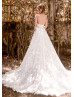 Beaded Spaghetti Straps Ivory Lace Wedding Dress